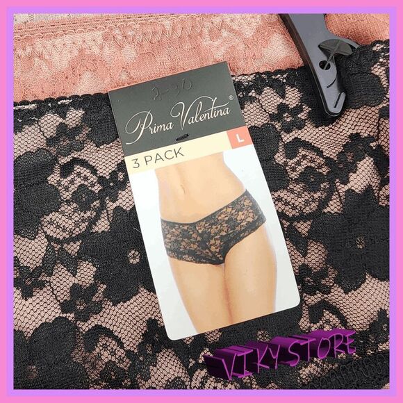 💖 NWT Prima Valentina 3 Pack Lace Bikini Multicolor L #7229 💖 - Picture 6 of 6